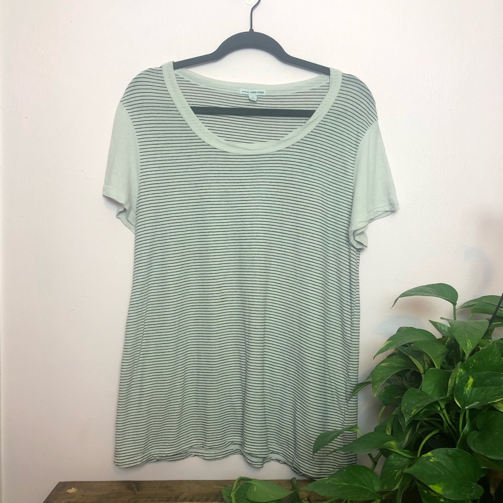 James Peres Striped Comfort Tee Size 4